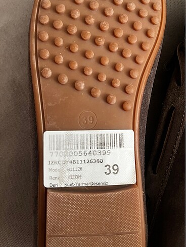 39 Beden gri Renk babet/ loafer