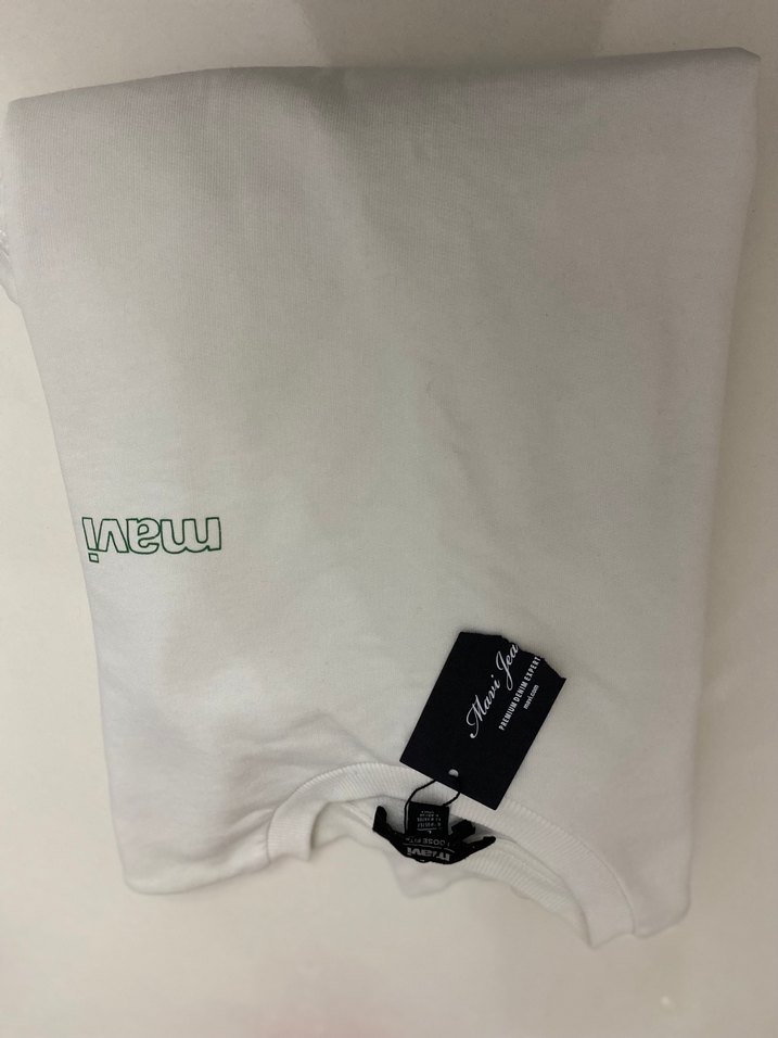 Beyaz Erkek Sweatshirt Uzun Kollu Rahat Kesim - Görsel 5