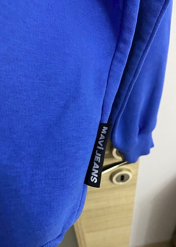 Erkek Mavi Sweatshirt, Bisiklet Yaka, Rahat Kesim - Görsel 6