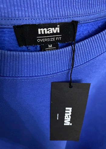 Erkek Mavi Sweatshirt, Bisiklet Yaka, Rahat Kesim - Görsel 5