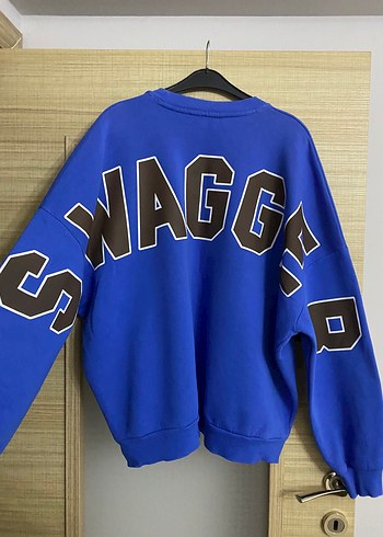 Erkek Mavi Sweatshirt, Bisiklet Yaka, Rahat Kesim - Görsel 2