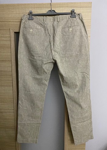 Bej Keten Erkek Pantolon Regular Fit - Görsel 2