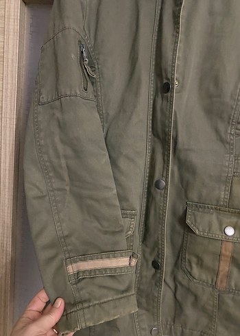 Düğmeli Kadın Haki Midi Ceket - Görsel 4