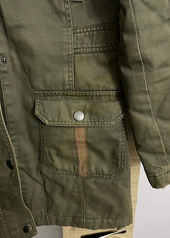 Düğmeli Kadın Haki Midi Ceket - Görsel 2