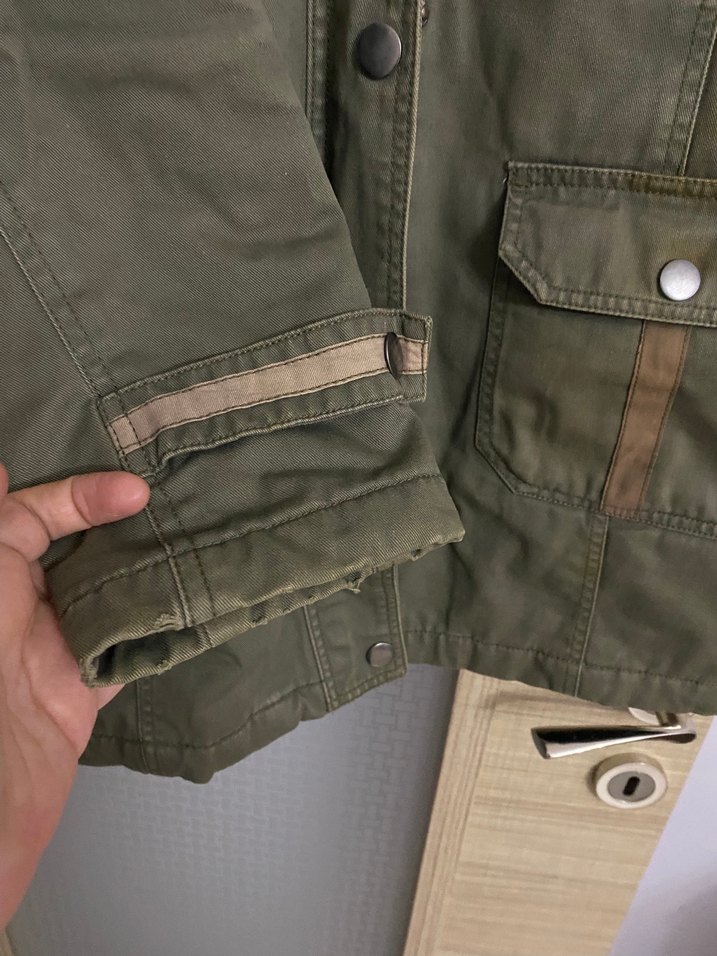 Düğmeli Kadın Haki Midi Ceket - Görsel 5