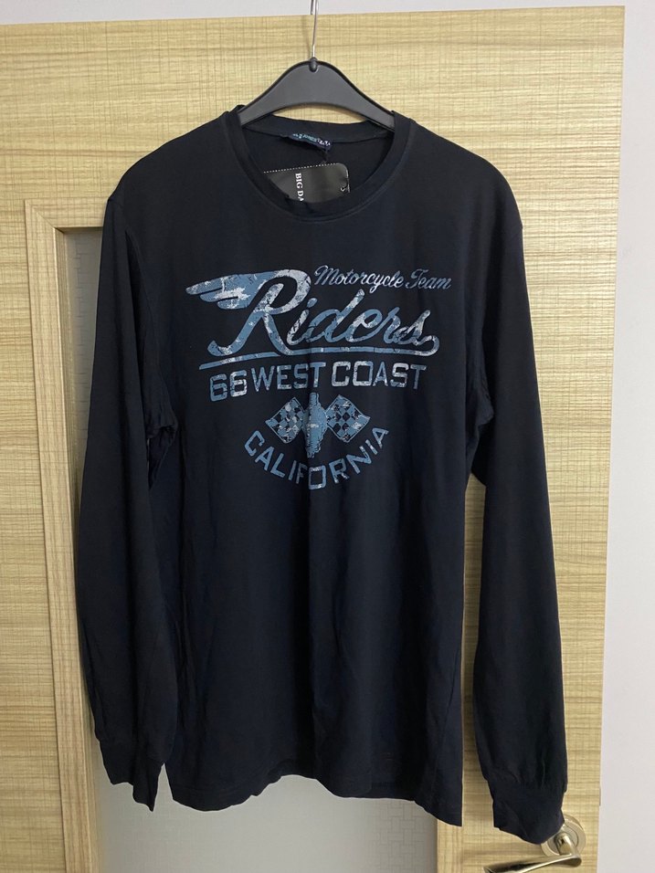 Siyah Biker Desenli Erkek Sweatshirt - Görsel 2