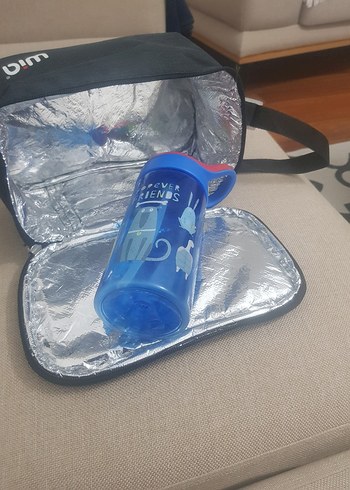 Çocuklar için Renkli Mavi Termos Matara - Görsel 4