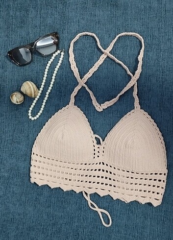 Örgü bikini crop