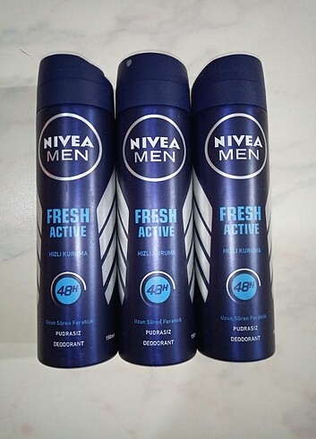 Nivea Men Fresh Active Deodorant 3 Adet 150 ML