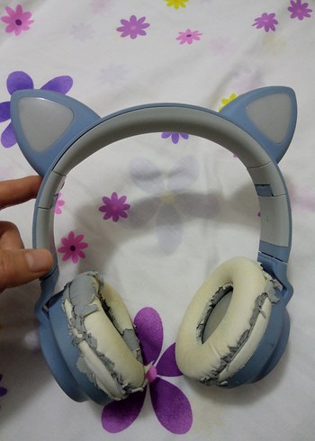 Gr mavi i Kedi Kulaklı Pastel Kulaklık - Görsel 3