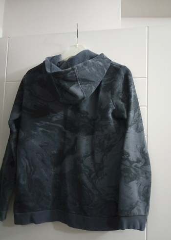 Erkek Çocuk Gri Batik Desenli Kapüşonlu Sweatshirt - Görsel 3