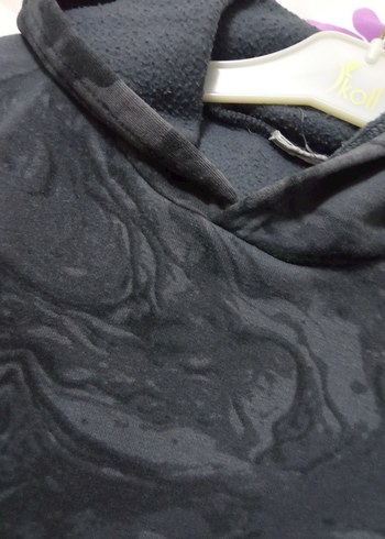 Erkek Çocuk Gri Batik Desenli Kapüşonlu Sweatshirt - Görsel 4