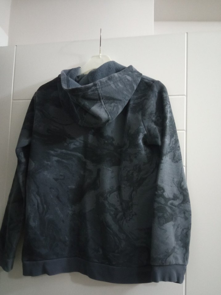 Erkek Çocuk Gri Batik Desenli Kapüşonlu Sweatshirt - Görsel 3