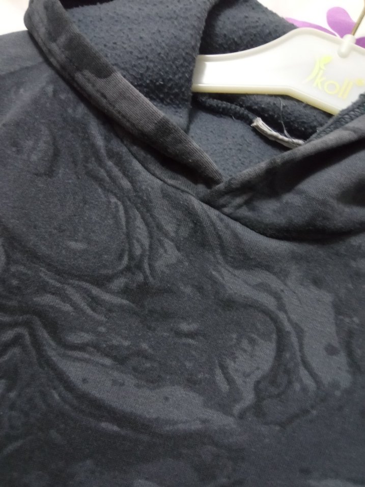 Erkek Çocuk Gri Batik Desenli Kapüşonlu Sweatshirt - Görsel 4