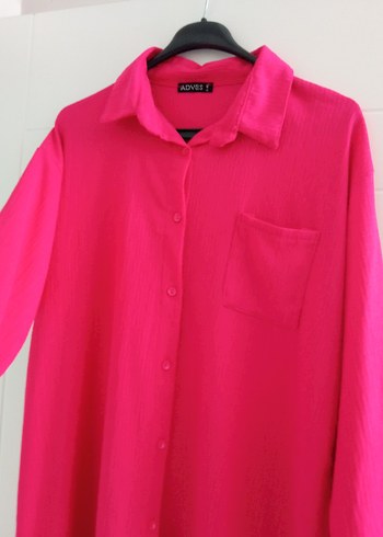 Pembe Düğmeli Uzun Kollu tunik - Görsel 3