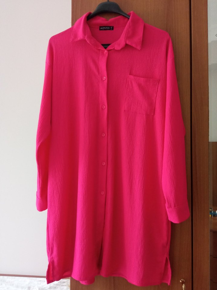 Pembe Düğmeli Uzun Kollu tunik - Görsel 2