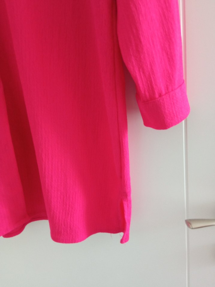 Pembe Düğmeli Uzun Kollu tunik - Görsel 5