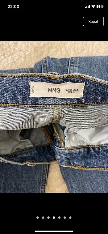 34 Beden mavi Renk Mango jean