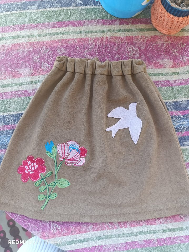 Pembe Örme Mini Etek - Görsel 4