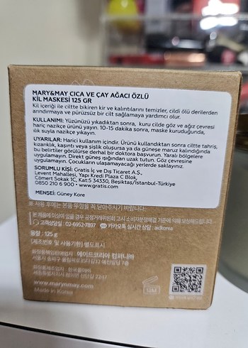 MARY&MAY Cica ve Çay Ağacı Özlü Kil Maskesi - Görsel 5