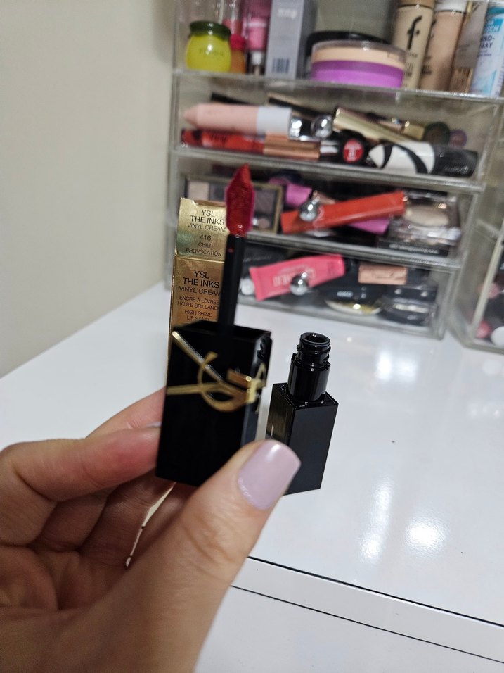 YSL The Inks Vinyl Cream 416 Chili Ruj - Görsel 2