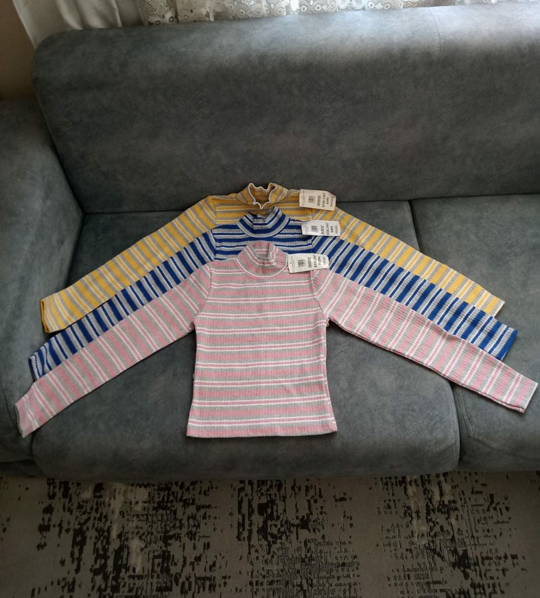 Kadın Çok Renkli Çizgili Boğazlı Triko - Görsel 2