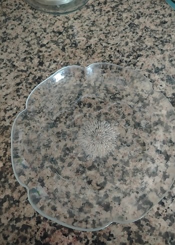 Çiçek Desenli Cam Tabak - Görsel 2