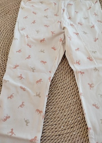 Beyaz Baskılı Kız Çocuk Tayt 3 4 yas - Görsel 2