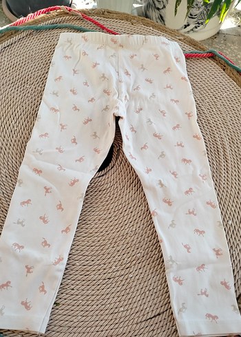 Beyaz Baskılı Kız Çocuk Tayt 3 4 yas - Görsel 3