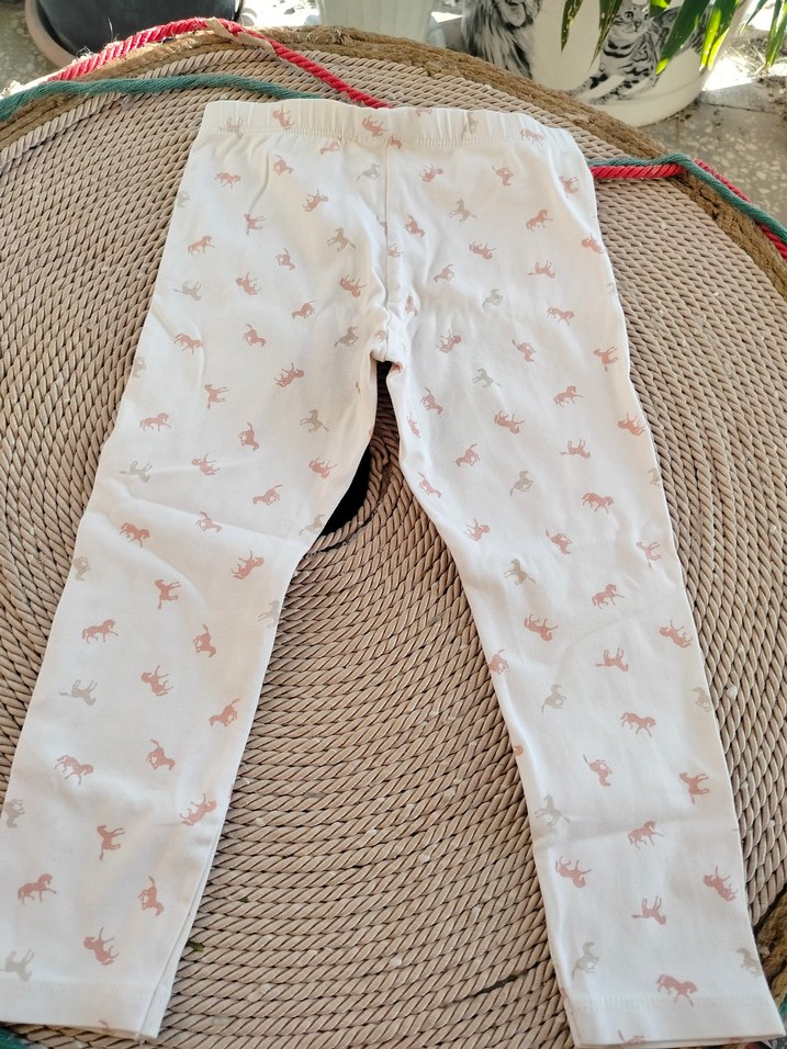 Beyaz Baskılı Kız Çocuk Tayt 3 4 yas - Görsel 3