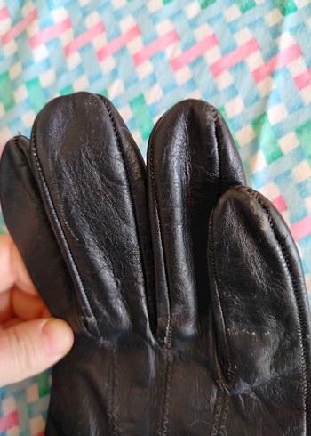 Kahverengi Deri Kadın Eldivenleri Fermuarlı - Görsel 5