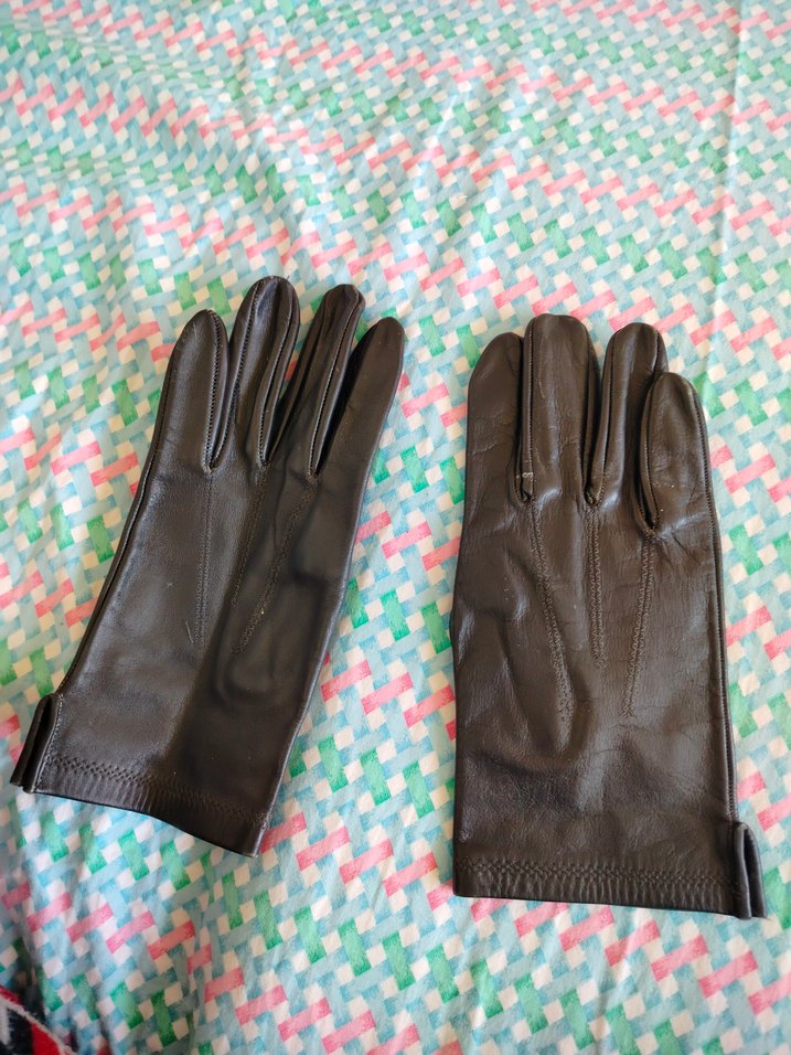 Kahverengi Deri Kadın Eldivenleri Fermuarlı - Görsel 4
