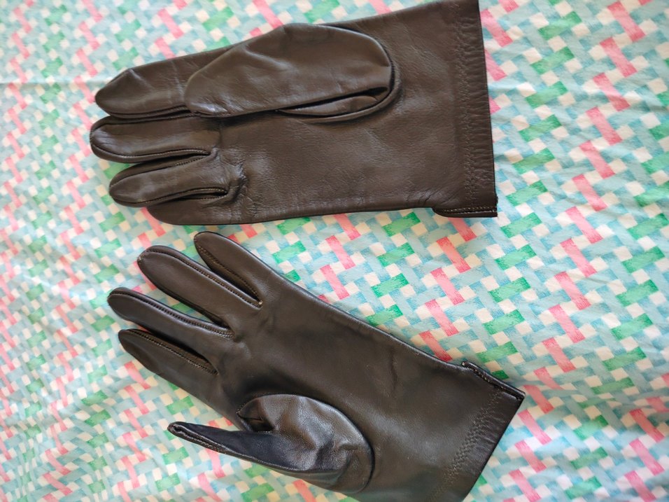 Kahverengi Deri Kadın Eldivenleri Fermuarlı - Görsel 3