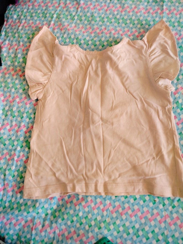 Kız Çocuk Pembe Fırfırlı Tişört - Görsel 2