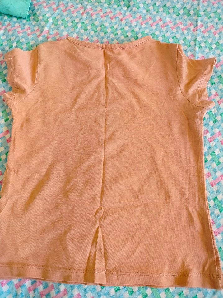 Kız Çocuk Bej Kısa Kollu Tişört 3 4yaş - Görsel 3