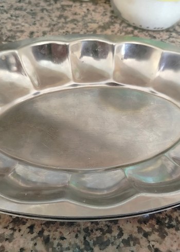 Diger Parlak Gri Metal Tabak 2 adet
