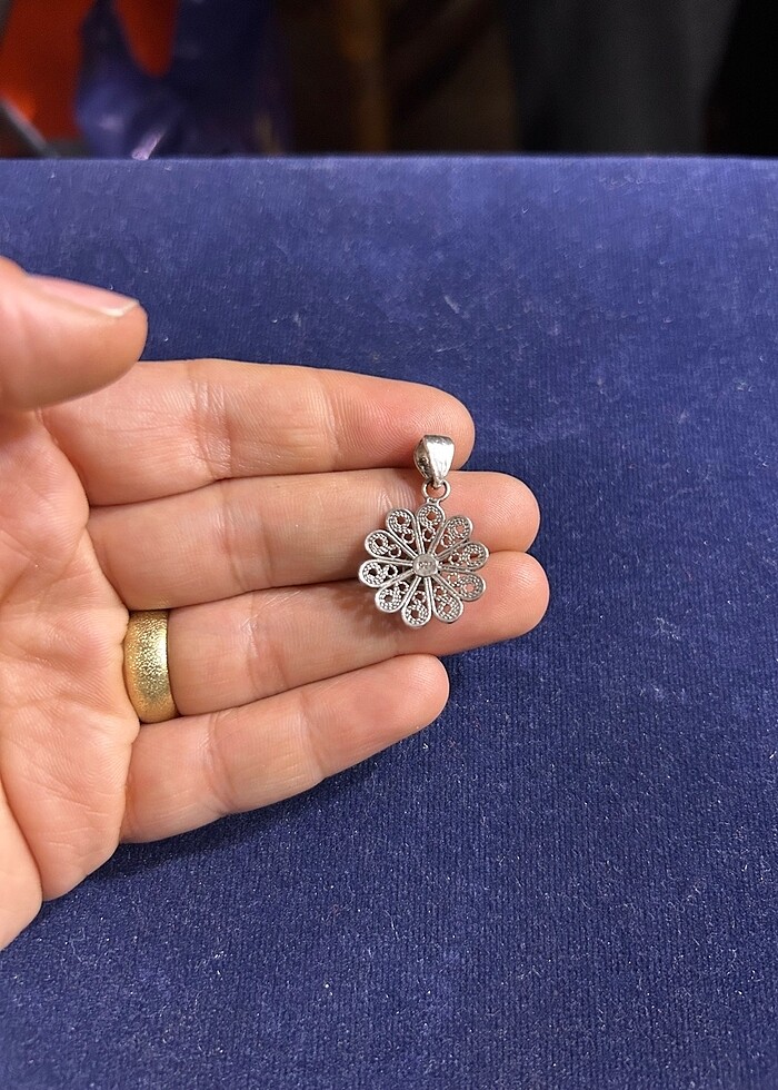 Telkari Çiçek Kolye Ucu - Görsel 2