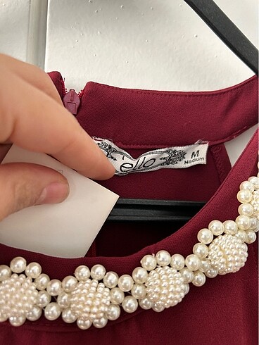 İnci Detaylı Midi Elbise - Görsel 2