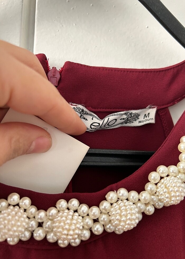 İnci Detaylı Midi Elbise - Görsel 2