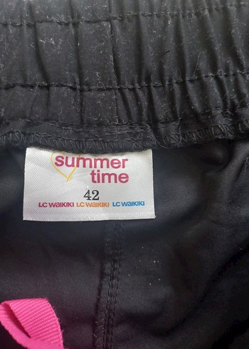 Pembe Detaylı Siyah Deniz Şortu - Görsel 8