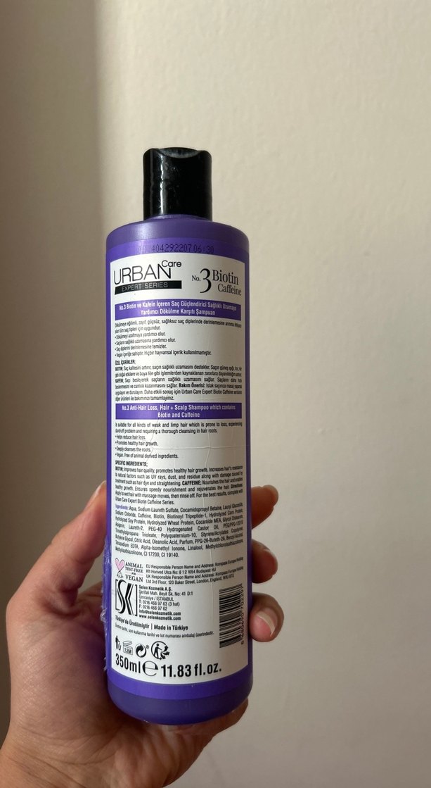 Urban Care Biotin ve Kafein İçeren Dökülme Karşıtı Şampuan 350ml - Görsel 2