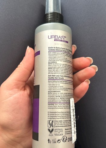 Urban 
Biotin & Kafein İçerikli Saç ve Saç Derisi Toniği - Görsel 2