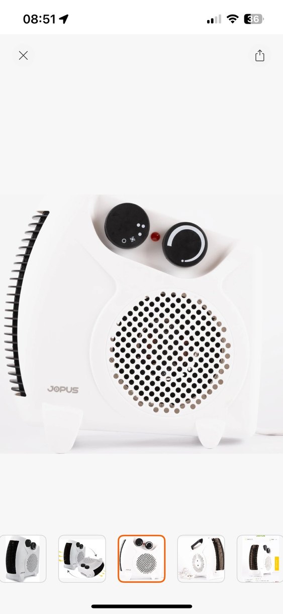 JOPUS Beyaz ve Gri Isıtıcı - Görsel 3