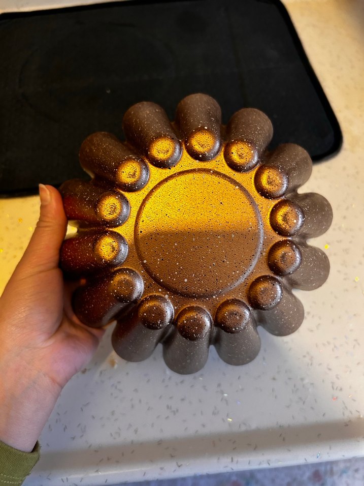 Parlak Kahverengi Çiçek Kek Kalıbı - Görsel 3