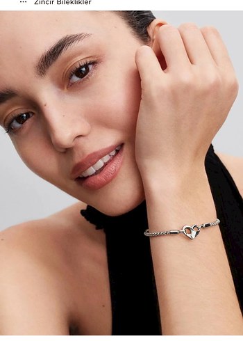 Pandora Gri Zincir Detaylı Kadın Bileklik - Görsel 2