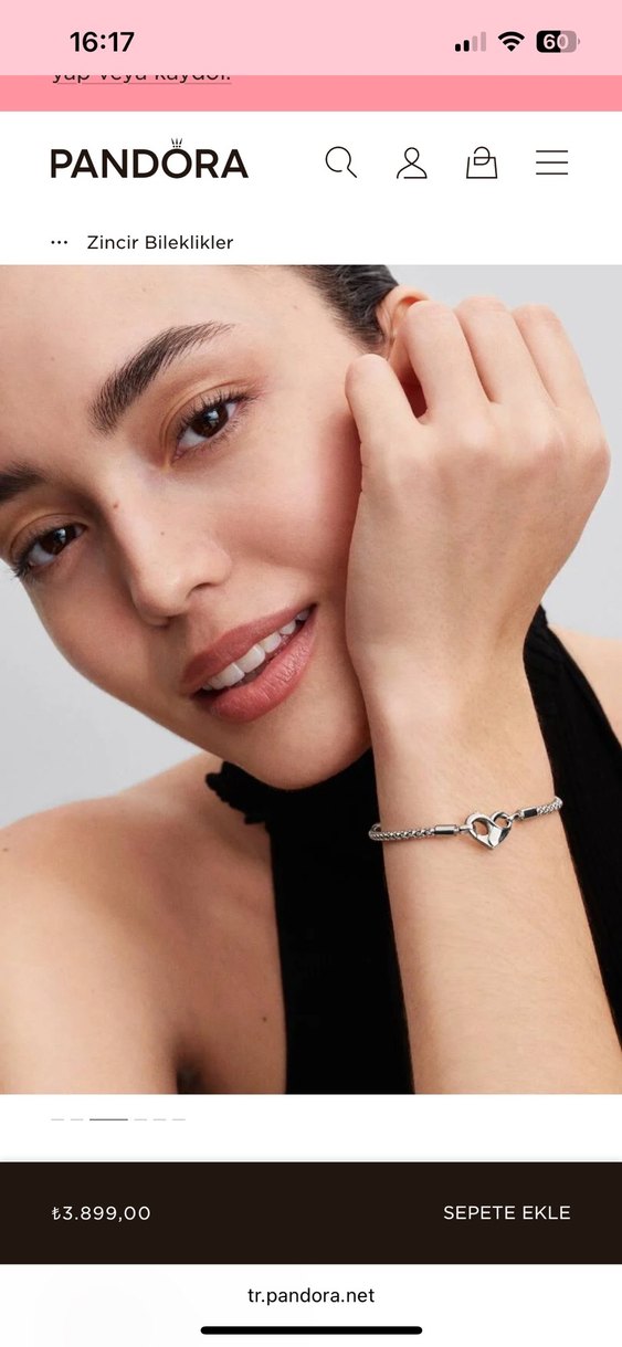 Pandora Gri Zincir Detaylı Kadın Bileklik - Görsel 2