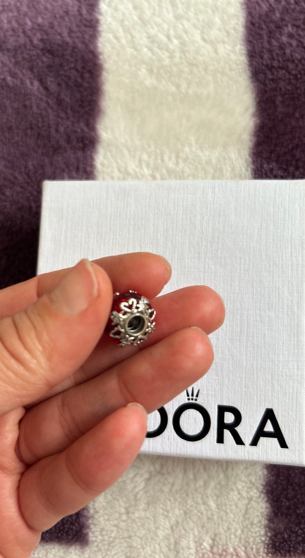 Bordo Boncuk Desenli Pandora Charm - Görsel 3