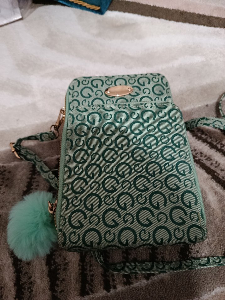 Turkuaz Bohem Yılan Desenli Kadın Çapraz Çanta - Görsel 2