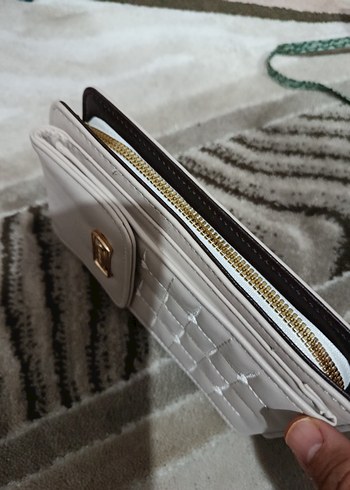 Beyaz Deri Kadın Çapraz Çanta - Görsel 2