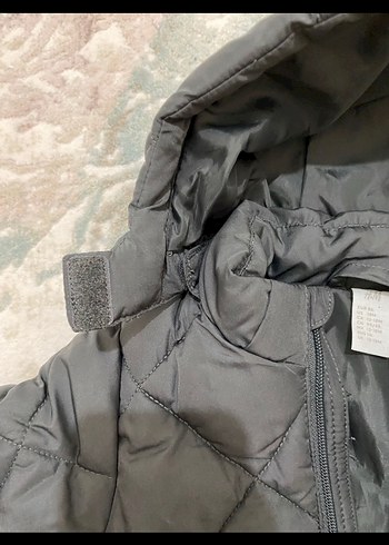 Kapüşonlu Gri  Çocuk Puff Mont - Görsel 4